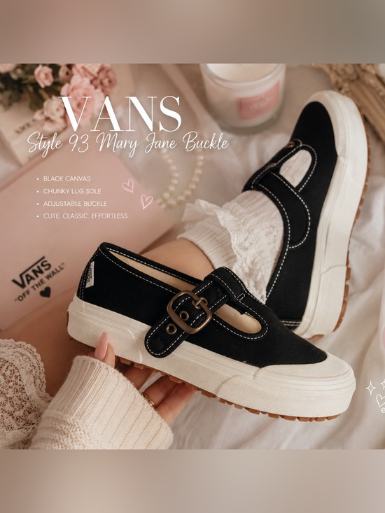 Vans Shoes - Vans Style 93 Mary Jane Buckle Black Canvas Women's Sneakers
